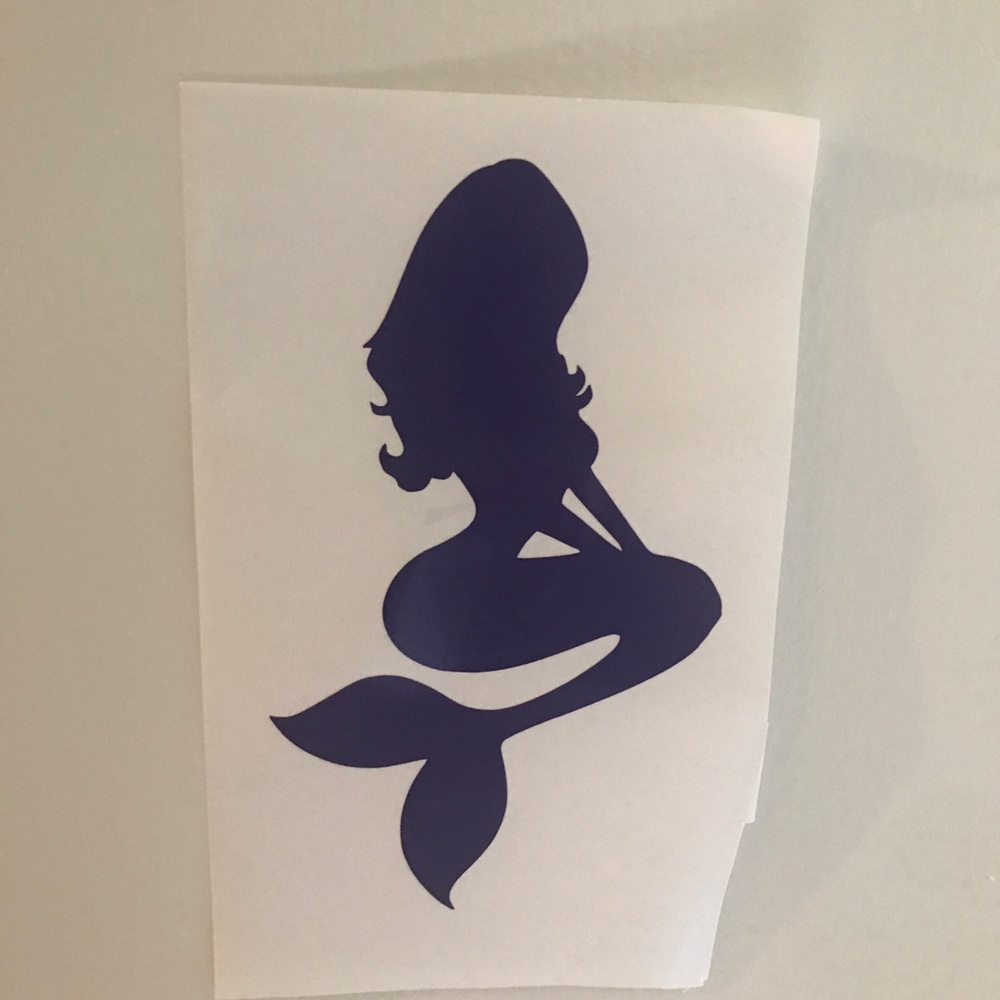 π΄ Mermaid Pin Up Vinyl Sticker π§π»ββοΈ Purple - Picture 3 of 3